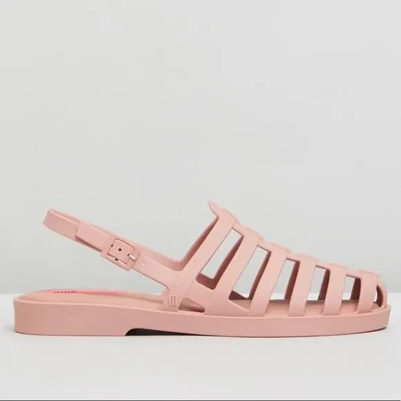 Melissa Disco Sandals in Dark Matte Pink 5 - Picture 10 of 11